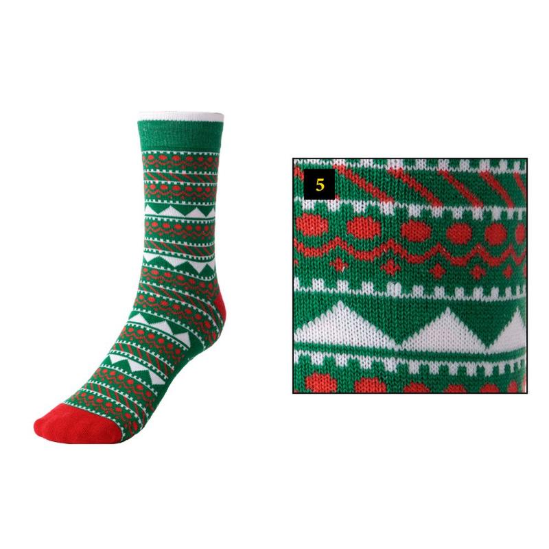 Skarpety bożonarodzeniowe Kavalkade zielono-biało-czerwone krótkie