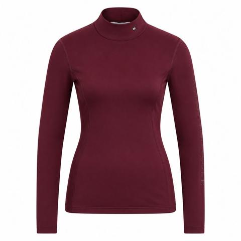 Bluzka techniczna damska Tommy Hilfiger Equestrian Amelie, Burgundy, bordowa 2026