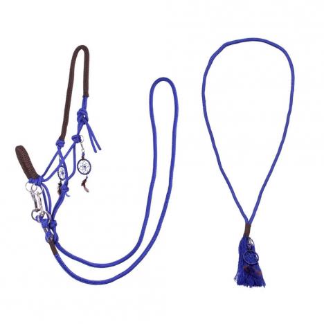 Kantar sznurkowy z wodzami i liną balansową cordeo QHP kobaltowy