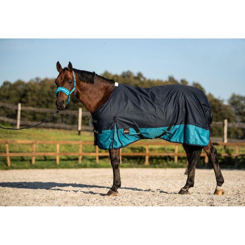 Derka padokowa podszyta polarem Start 2-tone 600D granatowo-turkusowa