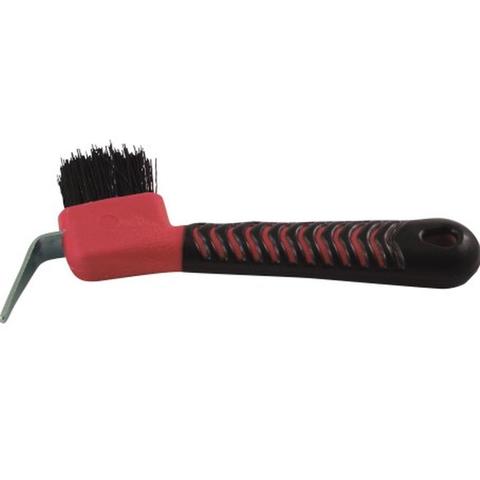 Szczotkokopystka z rączką gumowaną York czerwono-czarna