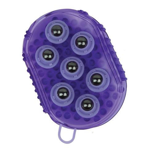 Zgrzebło-masażerka z magnesami York fioletowa