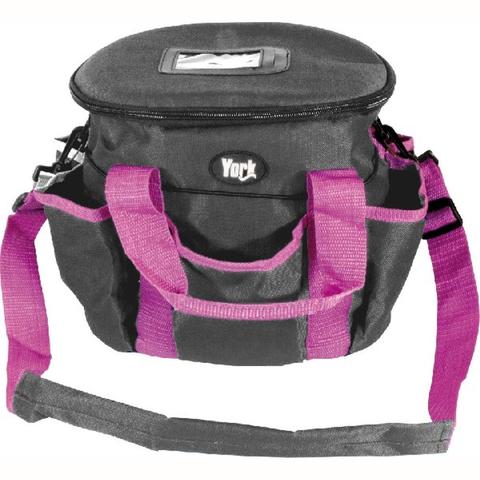 Torba na akcesoria York różowo-szara