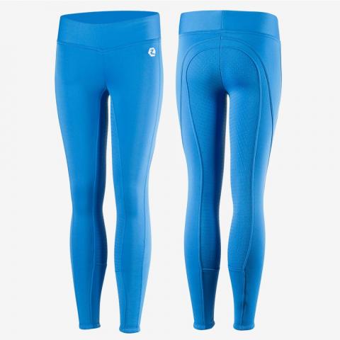 Legginsy zimowe młodzieżowe z silikonowym lejem Horze Active niebieskie