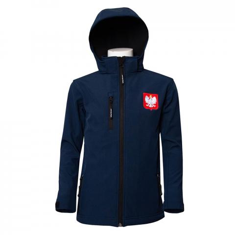 Kurtka kadrowa dziecięca jesień/zima Polish Equestrian Team Softshell granatowa