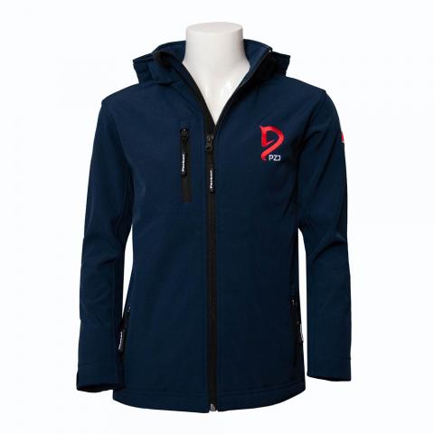 Kurtka kibica dziecięca jesień/zima Polish Equestrian Team Softshell granatowa