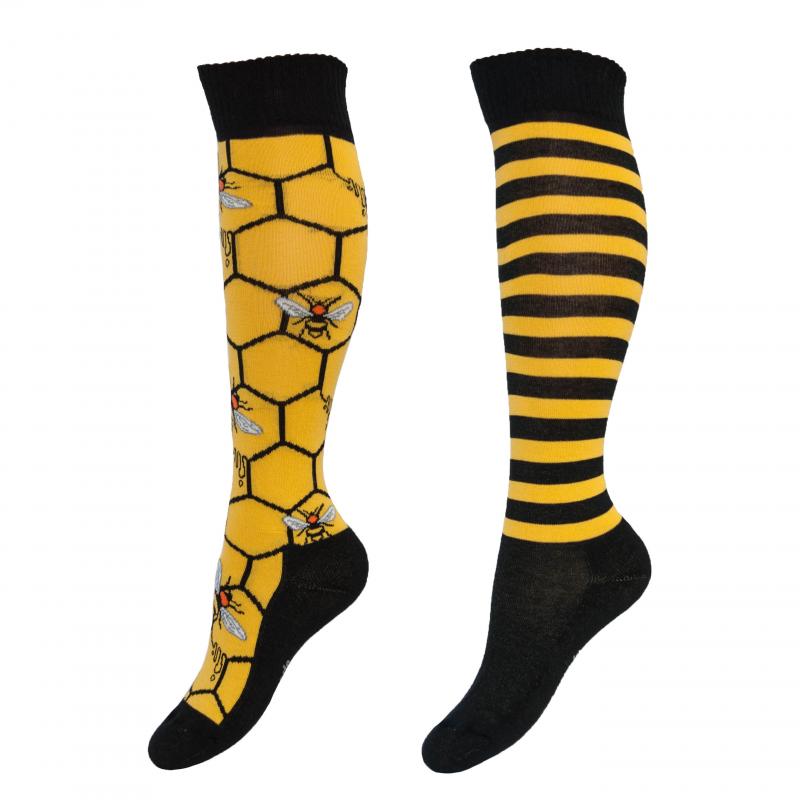 Skarpety Comodo bawełna wzór żółte w pszczoły