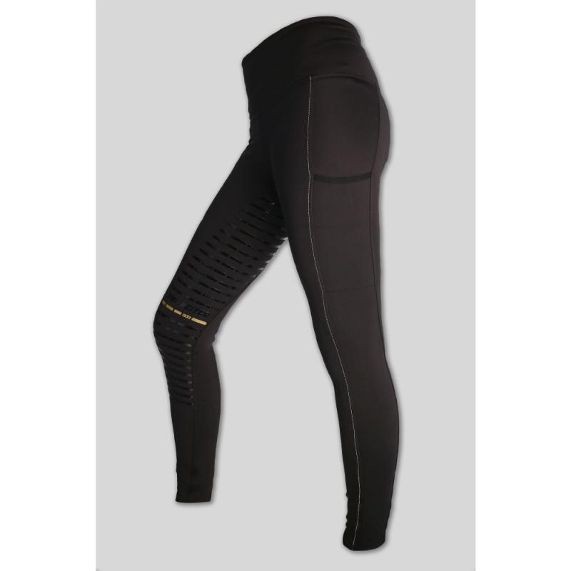 Legginsy damskie z silikonem Top Reiter BodyShape Gold czarne