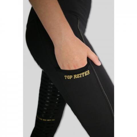 Legginsy damskie z silikonem Top Reiter BodyShape Gold czarne