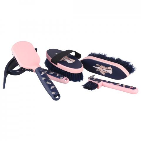 Szczotka podłużna QHP Sanna Navy/Pink, granatowo-różowa