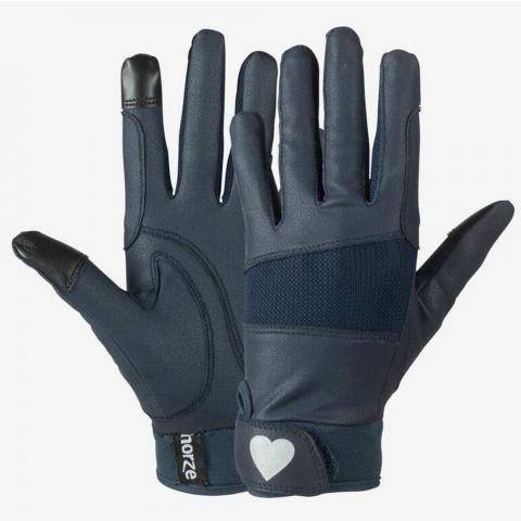 Rękawiczki dziecięce Horze Gloves with Heart granatowo-czarne