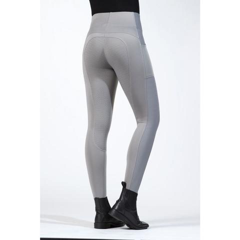 Legginsy damskie HKM Mesh Style z silikonem szare