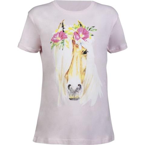 Koszulka młodzieżowa HKM Flower Horse różowa