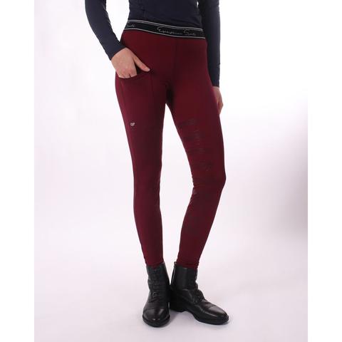 Legginsy QHP Eden z silikonem burgundy, bordowy