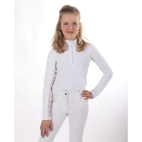 Bluzka konkursowa młodzieżowa QHP Yinthe, biała
