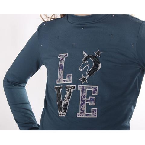 Bluzka młodzieżowa QHP Lizz Junior Smokey Blue, granatowa