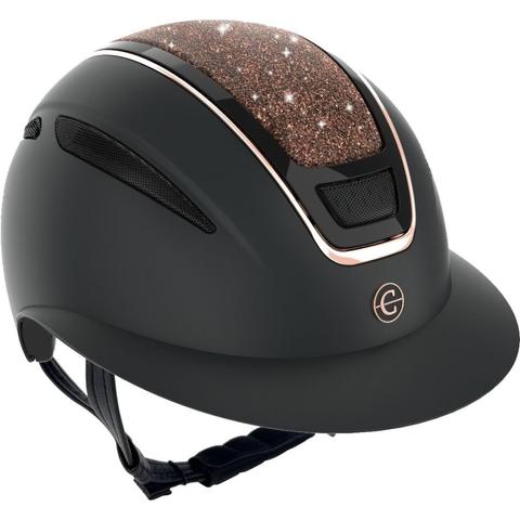 Kask Covalliero Elite Polo czarno-rożowozłoty