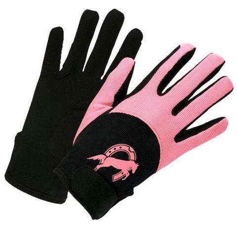 Rękawiczki York Flicka dziecięce różowo-czarne