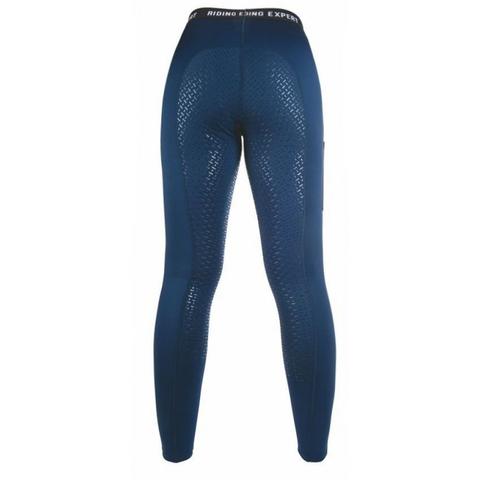 Legginsy damskie HKM Graz z silikonem granatowe