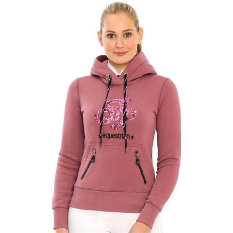 Bluza z kapturem Spooks Awa Hoody Sequin Dark Rose, różowa