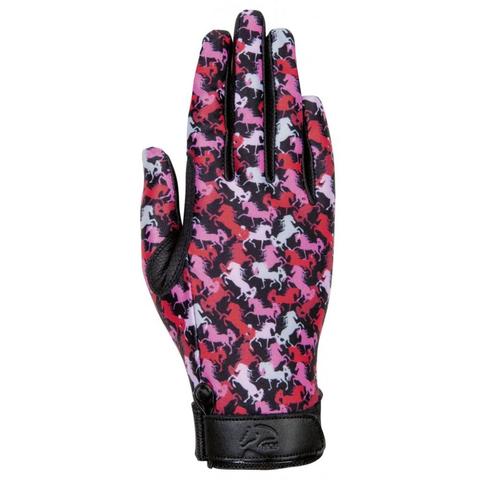 Rękawiczki HKM Emily dziecięce czarno-różowe