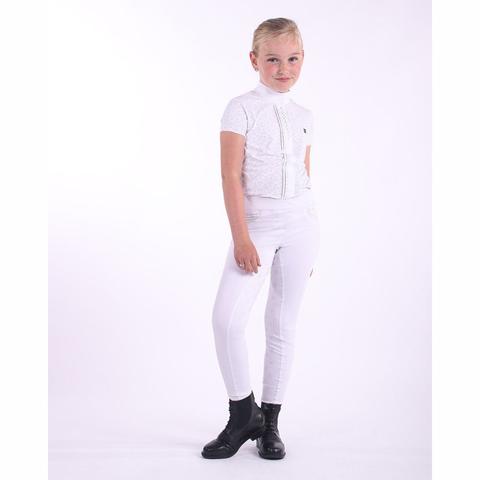 Legginsy młodzieżowe QHP Kathleen White, białe