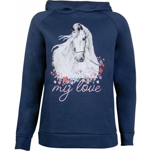 Bluza młodzieżowa HKM Horse Spirit z konikiem granatowa