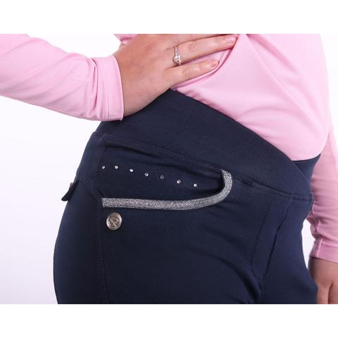 Legginsy młodzieżowe QHP Kathlenn navy, granatowe