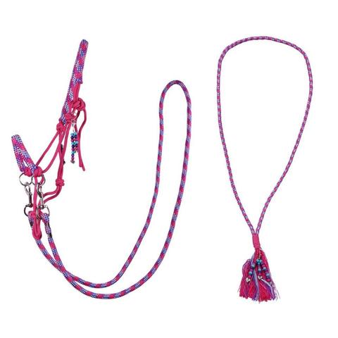 Kantar sznurkowy z wodzami i liną balansową cordeo QHP pink, różowy