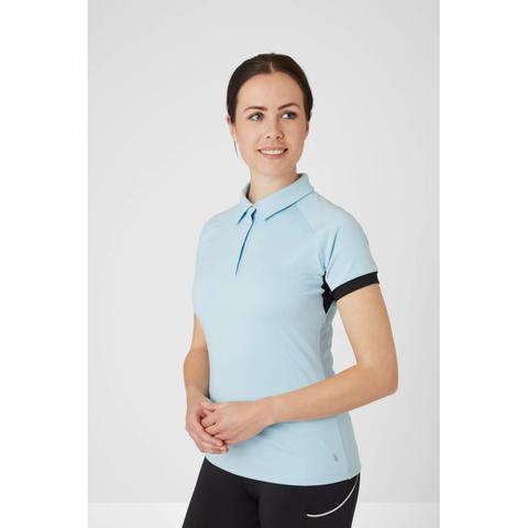 Koszulka treningowa Polo Damska Horze Laura błękitna
