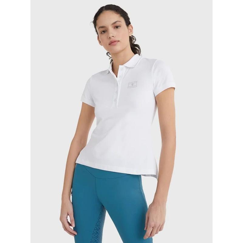 Koszulka polo damska Tommy Hilfiger Equestrian Optic White, biała