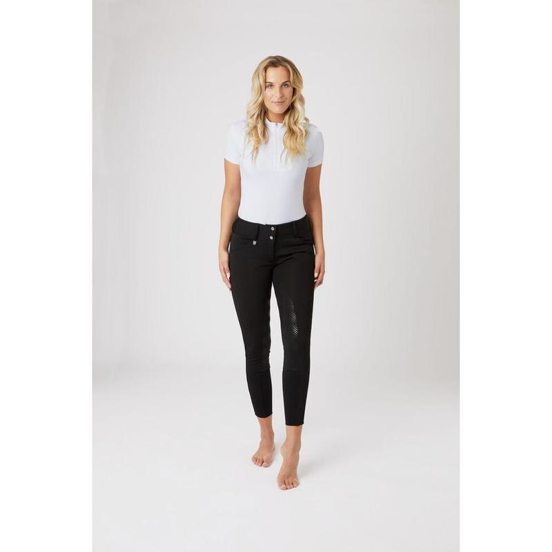 Bryczesy damskie zimowe z silikonem Horze Grand Prix Thermo Softshell czarne