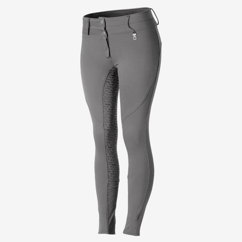 Legginsy młodzieżowe zimowe z silikonowym lejem Horze Rhea szare