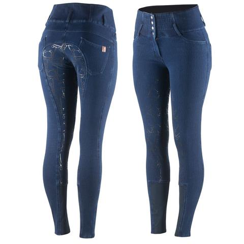 Bryczesy zimowe jeansowe Horze Kasey Limited Edition granatowe