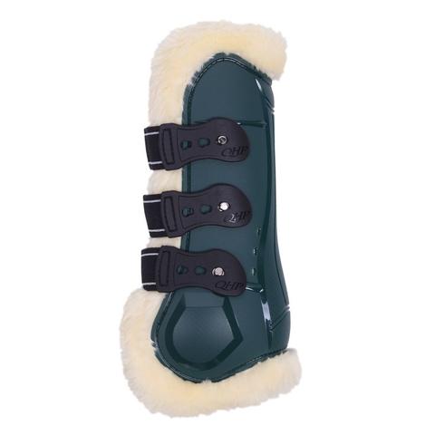 Ochraniacze z futerkiem QHP Ontario przód Dark green, zielone