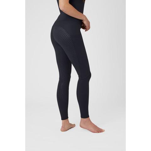 Legginsy damskie z silikonem Horze Ginny z pełnym lejem granatowe