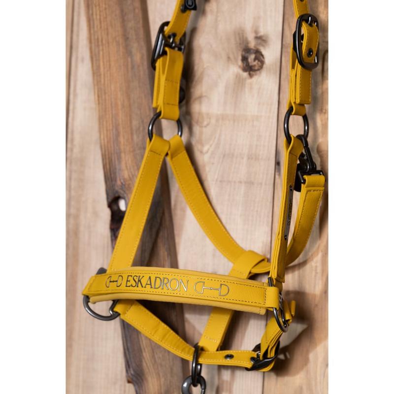 Kantar skórzany Eskadron Platinum Faux Leather Double Golden Yellow, żółty 2025