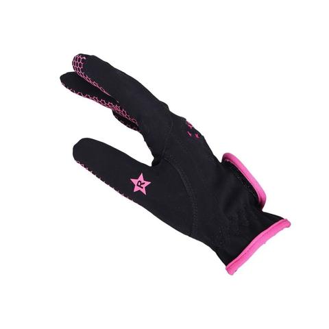 Rękawiczki Glove QHP Multi Star czarno-różowe