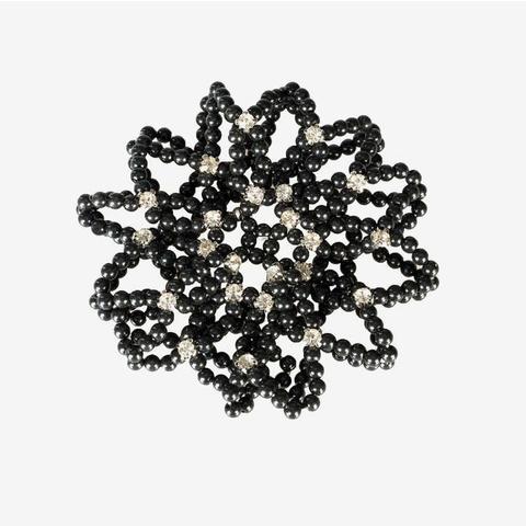 Siatka na włosy z koralików Horze Pearl czarna