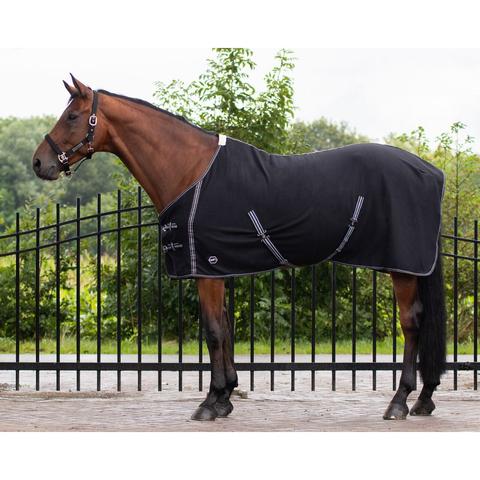 Derka polarowa z pasami QHP Basic czarna