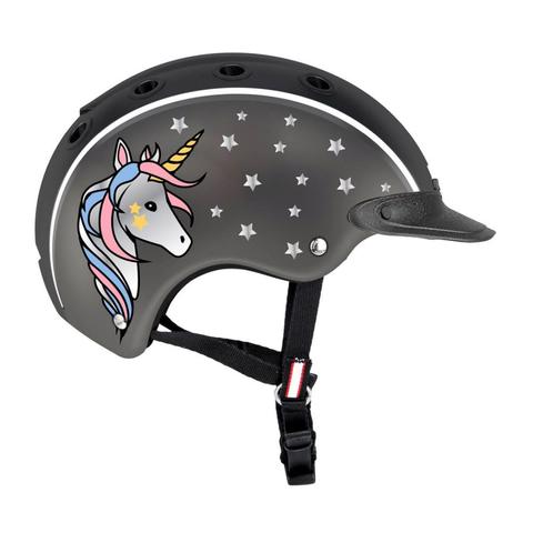 Kask Casco Nori Unicorn czarno-grafitowy z jednorożcem