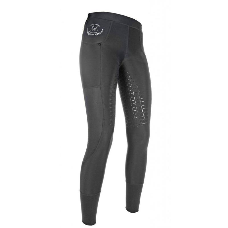 Bryczesy damskie HKM Mesh silikon czarne