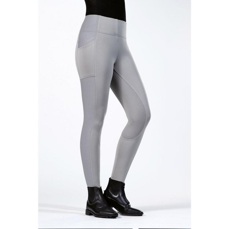 Legginsy HKM Mesh Style z silikonem szare