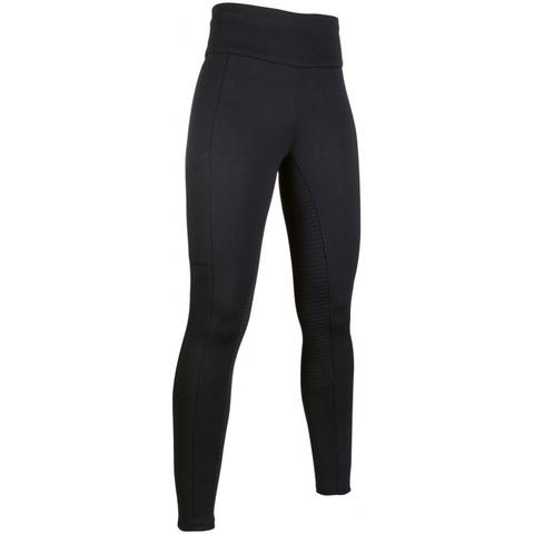 Legginsy zimowe damskie HKM Cosy z lejem silikonowym czarne