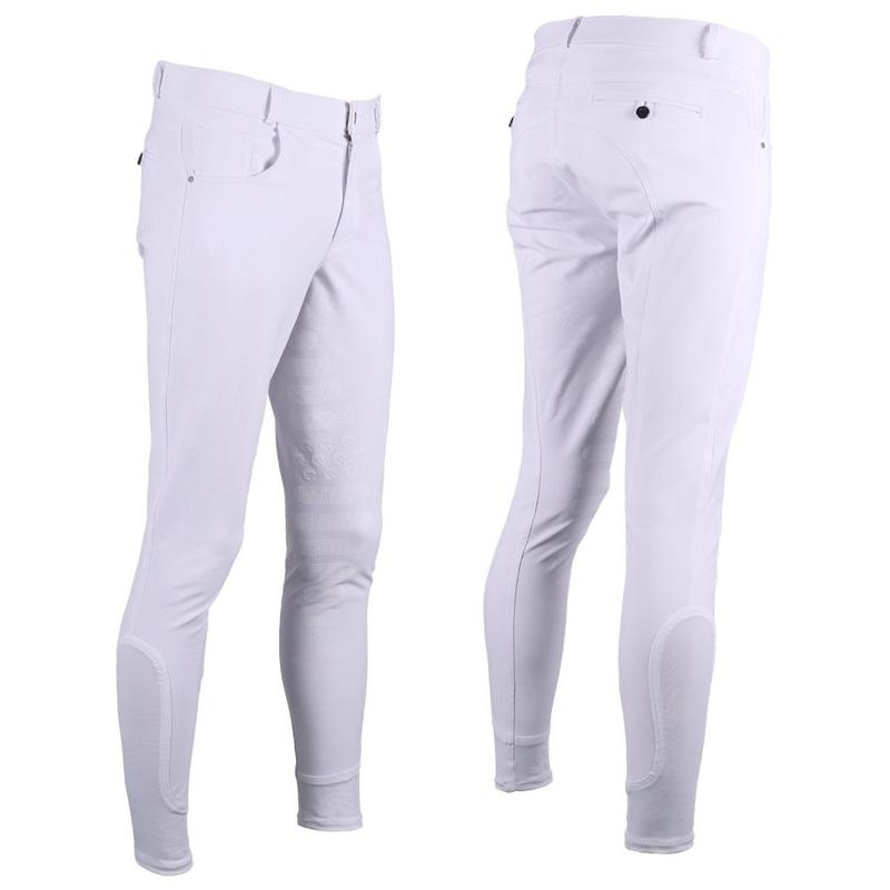 Bryczesy męskie QHP Boaz white, białe