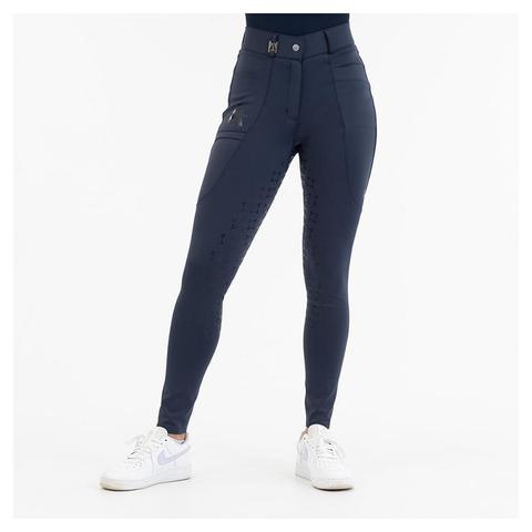 Bryczesy damskie Anky z silikonowym lejem granatowe