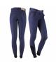 Bryczesy QHP Denim anti-slip full seat Blue, niebieskie