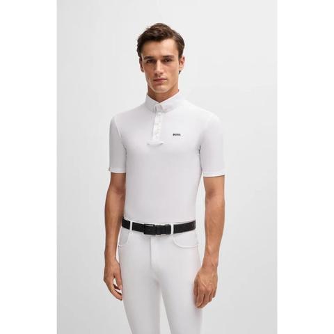 Koszulka konkursowa męska Boss Equestrian Marty White, biała