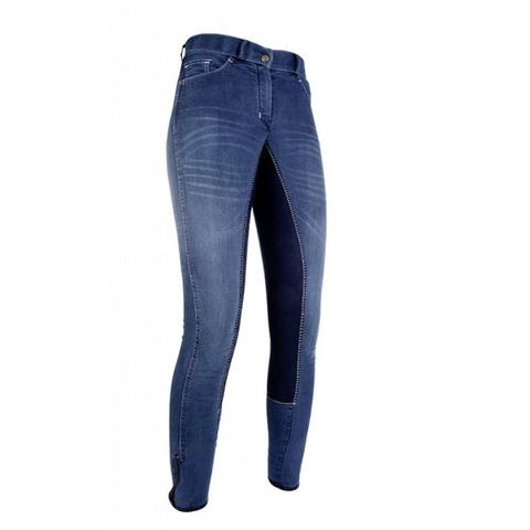 Bryczesy HKM Summer Denim jeansowy-granatowy